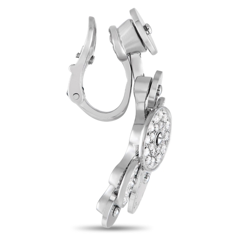 328 - A pair of Bvlgari Cicladi 18K White Gold 1.25ct Diamond Clip-On Earrings. Circular shapes and sparkl... 