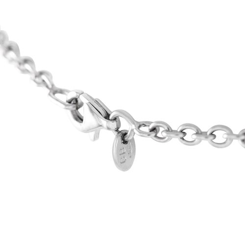 804 - A Bucherer 18K White Gold 0.35ct Diamond Curb Link Pendant Necklace. Measuring 1.25 long by 0.65 wid... 