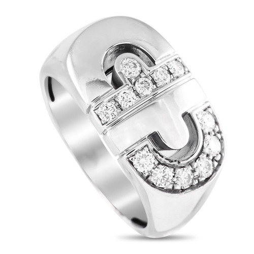 811 - A Bvlgari Parentesi 18K White Gold 0.25ct Diamond Ring. From the Parentesi collection launched in th... 