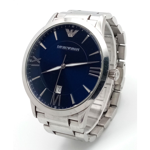 961 - A Blue Face Emporio Armani Mens Watch. As found.