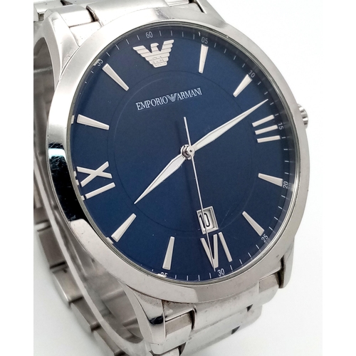 961 - A Blue Face Emporio Armani Mens Watch. As found.