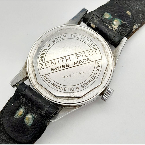 544 - An Early Example of a Zenith Pilots Watch. Sold by Speed and Son of Kings Lynn. 32mm case. Needs a n... 