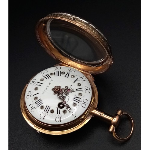 356 - A Possibly Unique Mid to late 18th Century Pocket Watch. Verge escapement. Made by the prestigious F... 