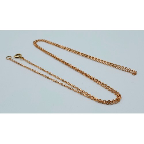 77 - Classic Fine 9 carat GOLD CHAIN NECKLACE. 1.78 grams.  Long length: 50 cm.