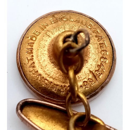 1110 - Five Pair of Vintage Cufflinks including yellow metal, Amber Set, Engine Turned and Enamel.