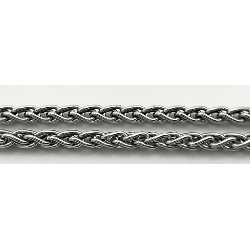 1382 - An 18K White Gold Prince of Wales Link Chain. 60cm. 7.6g