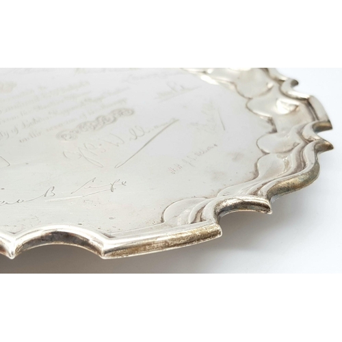 1143 - A SUPERB MILITARY SALVER PRESENTED TO 2ND LIEUTENANT EG DUFFIELD - ON THE OCCASION OF HIS MARRIAGE. ... 