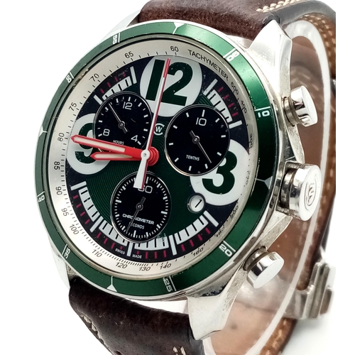 153 - A Christopher Ward Limited Edition (78/500) 1st British Grand Prix Chronograph Quartz Gents Watch. B... 