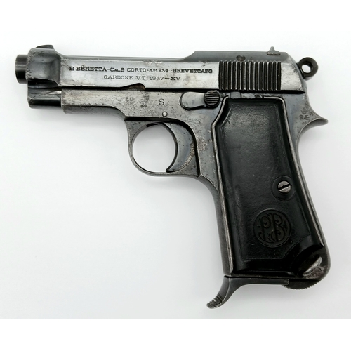 174 - A Rare 1937 Beretta (Fascist Marked) Semi-Automatic Deactivated Pistol. Model 34, Italian army-issue... 