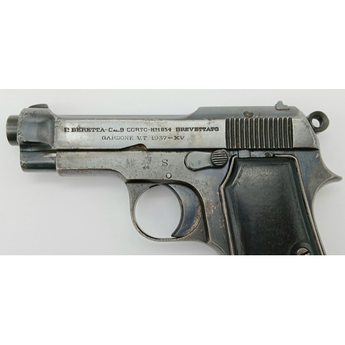 174 - A Rare 1937 Beretta (Fascist Marked) Semi-Automatic Deactivated Pistol. Model 34, Italian army-issue... 