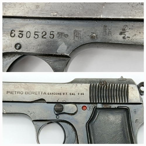 188 - An Vintage Italian Beretta Deactivated Pistol. Model M1935. Calibre 7.65mm. Comes with an EU deactiv... 