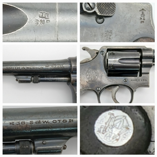 584 - A Vintage USA Smith and Wesson .38 Special Deactivated Revolver. Comes with an EU deactivation certi... 