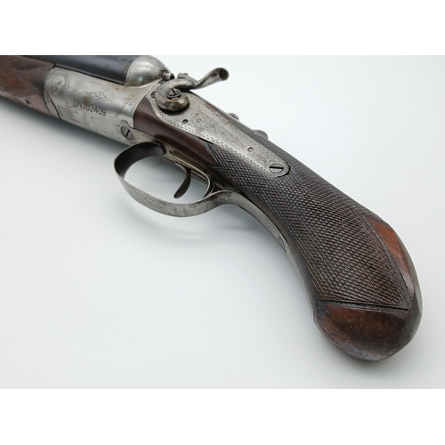 593 - A Deactivated Vintage British Walters and Son 12 Gauge Side by Side Sawn-Off Shotgun. Comes with an ... 