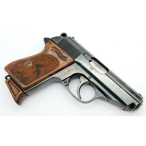 97 - A Rare German Walther PPK WW2 Era Deactivated Pistol with Third Reich Eagle marks. Semi-automatic wi... 