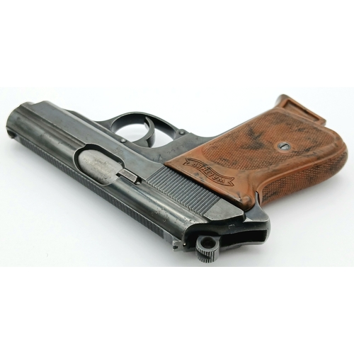 97 - A Rare German Walther PPK WW2 Era Deactivated Pistol with Third Reich Eagle marks. Semi-automatic wi... 