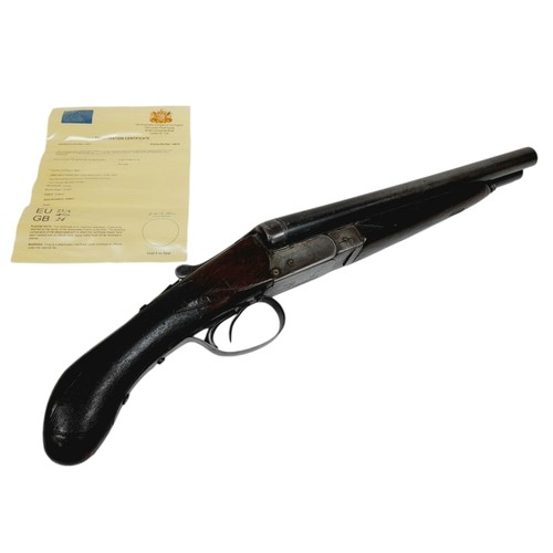 1140 - A Deactivated Vintage Midland Gun Company 12 Gauge Side by Side Sawn-Off Shotgun. Comes with an EU d... 