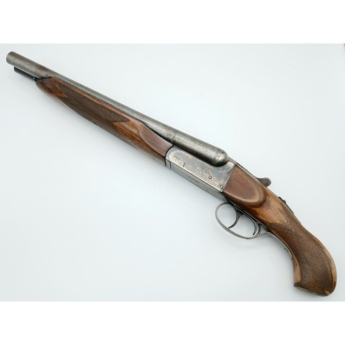 1154 - A Deactivated Vintage 12 Gauge Side by Side Sawn-Off Shotgun. Comes with an EU Deactivation certific... 