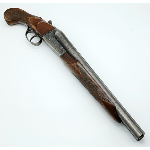 1154 - A Deactivated Vintage 12 Gauge Side by Side Sawn-Off Shotgun. Comes with an EU Deactivation certific... 