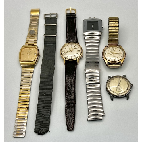 1712 - A selection of vintage men's watches and cases, including brands such as Seiko. A mix of strap and b... 