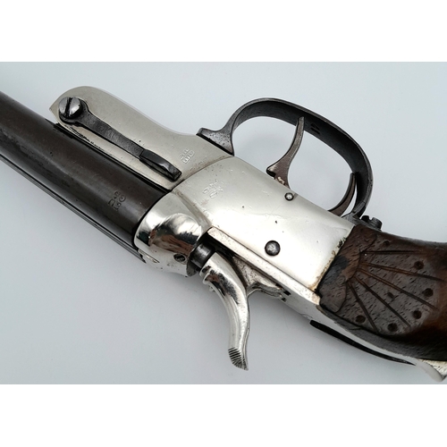 580 - A Deactivated Dick Turpin-Esque Double Barrel Pistol. .44 Calibre. Comes with an EU deactivation cer... 