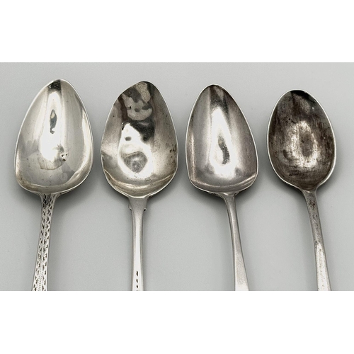 1710 - Four Antique Silver Teaspoons. 45g