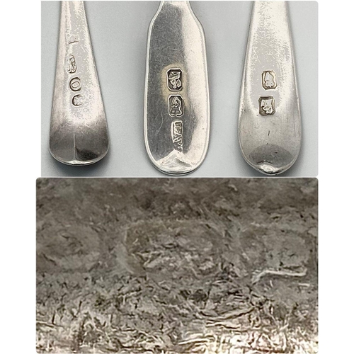 1710 - Four Antique Silver Teaspoons. 45g