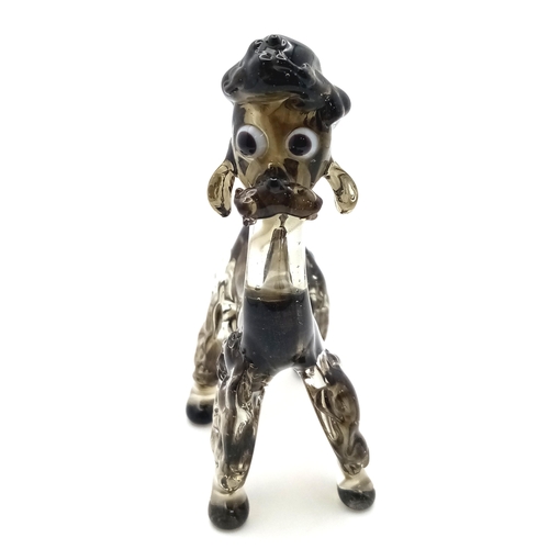 286 - For dog lovers and Murano crystal collectors: A vintage, glass poodle, hand-made by an artisan on th... 