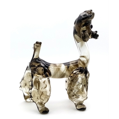 286 - For dog lovers and Murano crystal collectors: A vintage, glass poodle, hand-made by an artisan on th... 