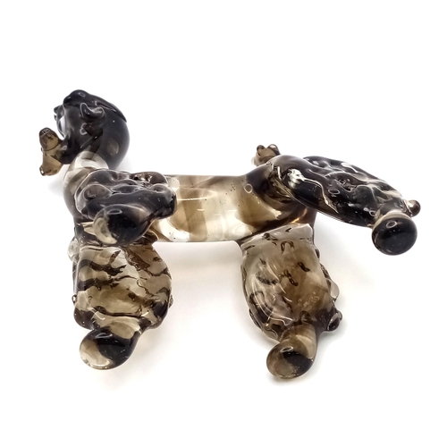 286 - For dog lovers and Murano crystal collectors: A vintage, glass poodle, hand-made by an artisan on th... 