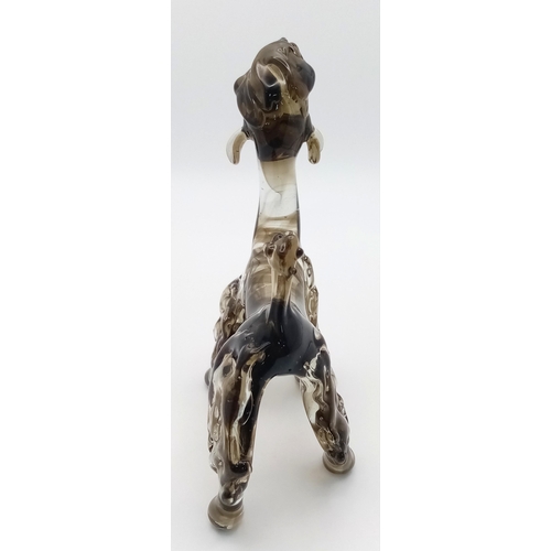 286 - For dog lovers and Murano crystal collectors: A vintage, glass poodle, hand-made by an artisan on th... 