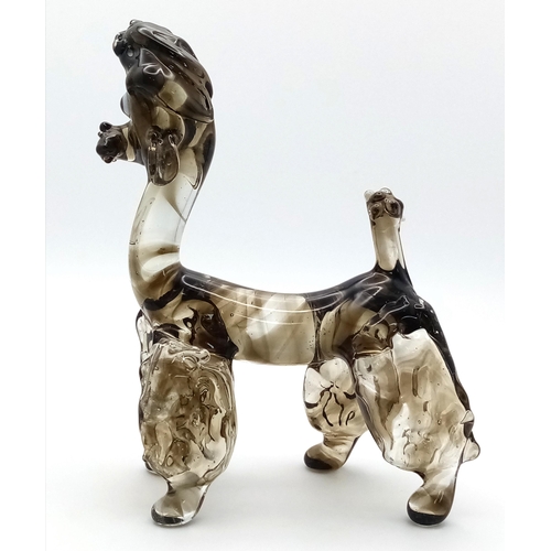 286 - For dog lovers and Murano crystal collectors: A vintage, glass poodle, hand-made by an artisan on th... 