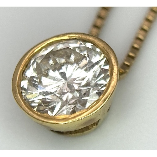 13 - An 18K Gold Diamond Pendant - 0.35ct, on an 18K yellow gold disappearing necklace (temperamental cla... 