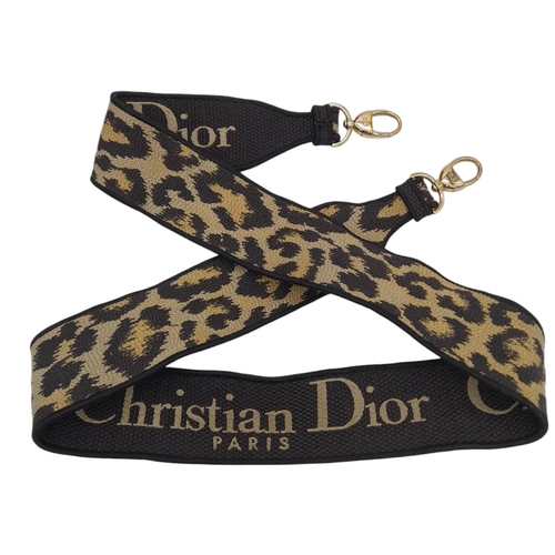 166 - A Christian Dior Canvas Mizza Embroidered Lady D-Lite Bag.  Beige and black leopard print canvas ext... 