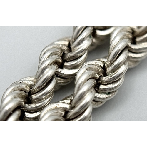 353 - A 925 Silver Rope Chain. 48cm. 28g