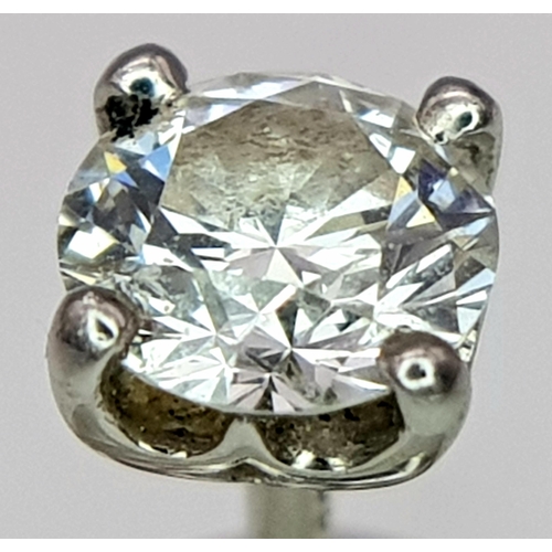 271 - A De Beers Platinum and Diamond Single Stud Earring. 0.20ct. 0.45g. Ref: 20832