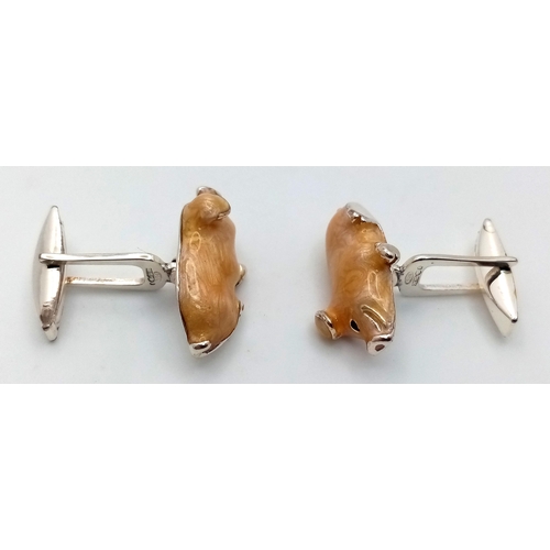 405 - Two Pairs of Decorative Gents 925 Silver Cufflinks. Ref: 20800