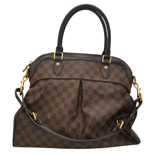 448 - A Louis Vuitton Damier Ebene Trevi GM Bag. Crafted from signature Damier Ebene coated canvas with br... 