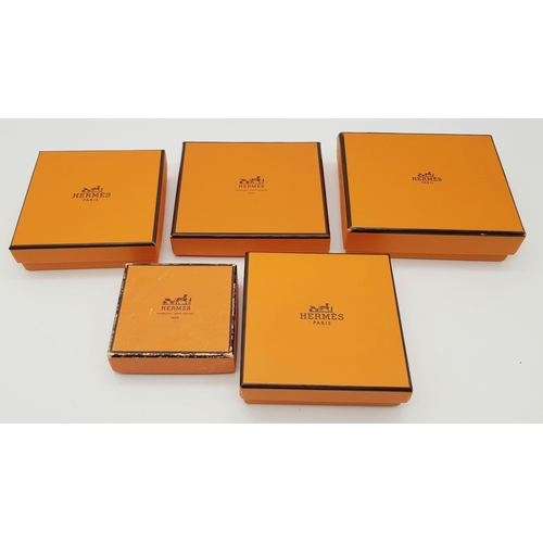 469 - A Collection of Five Different Style Hermes Bracelets. All come in individual Hermes packaging. Plea... 