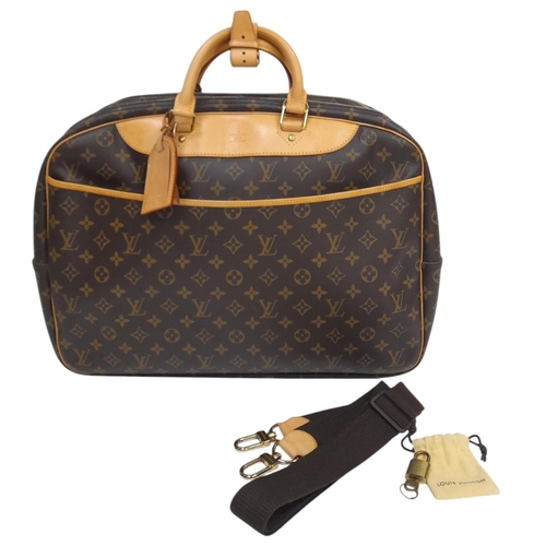 69 - A Louis Vuitton Monogram Alize 24H Boston Bag. LV monogram coated canvas exterior, with natural vach... 