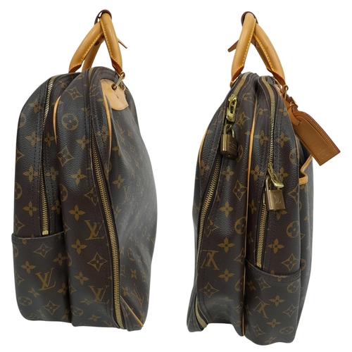 69 - A Louis Vuitton Monogram Alize 24H Boston Bag. LV monogram coated canvas exterior, with natural vach... 