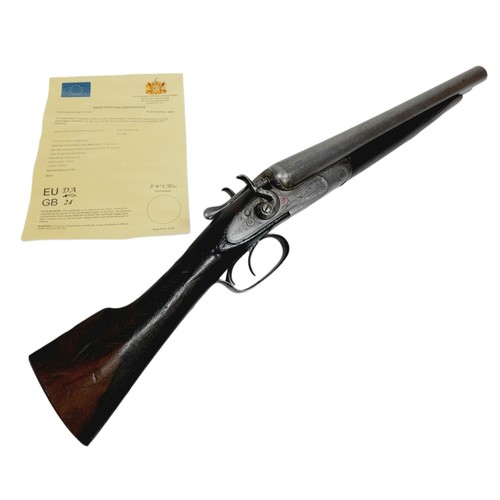 1300 - A Deactivated Vintage Inman and Hayhurst 12 Gauge Side by Side Sawn-Off Shotgun. Comes with an EU de... 