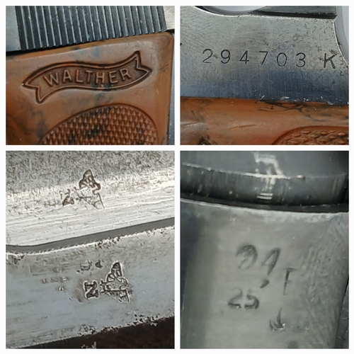 941 - A Rare German Walther PPK WW2 Era Deactivated Pistol with Third Reich Eagle marks. Semi-automatic wi... 