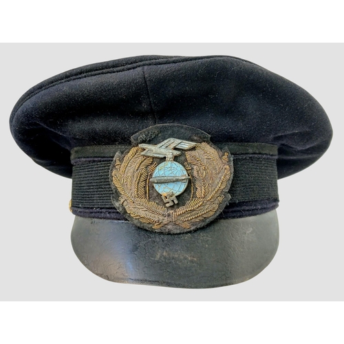 625 - A 3rd Reich Kriegsmarine Naval visor Cap used by Zeppelin Air Ship Crew’s.