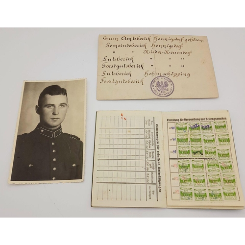 632 - A Rare 1933-34 Dated Berlin Policeman’s Membership Stamp Book, with another document and photograph ... 