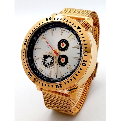 1315 - A Swann and Edgar Gold Tone ‘Vantage’ Timer Chronograph ‘Drivers’ Automatic Watch-Reference SE1652. ... 