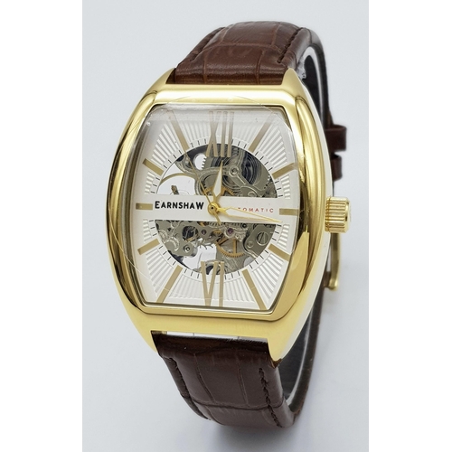 1287 - A Thomas Earnshaw London, Tuscany Gold Automatic Watch Reference ES-8147-03. 38mm Case. Complete wit... 