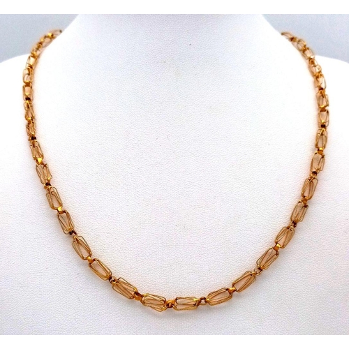 149 - A 22K Yellow Gold Intricate Link Necklace. 42cm. 8.05g.