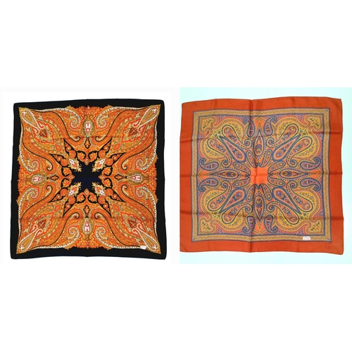 1546 - Two Vintage Liberty of London Silk Scarves 60 & 70cm Square. Very Good Condition.