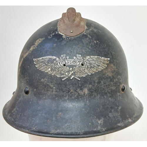 1053 - A WW2 Captured Czech M-30 Helmet used by the Germans as a Luftshutz Helmet.