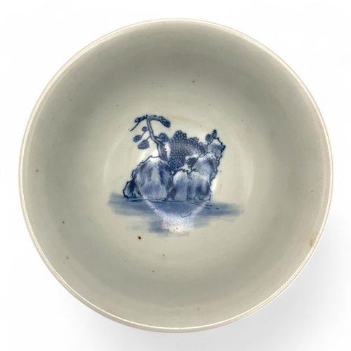 1478 - An antique Chinese Qing Dynasty Kangxi Period Blue and White Porcelain Bowl. Hand-painted landscape ... 